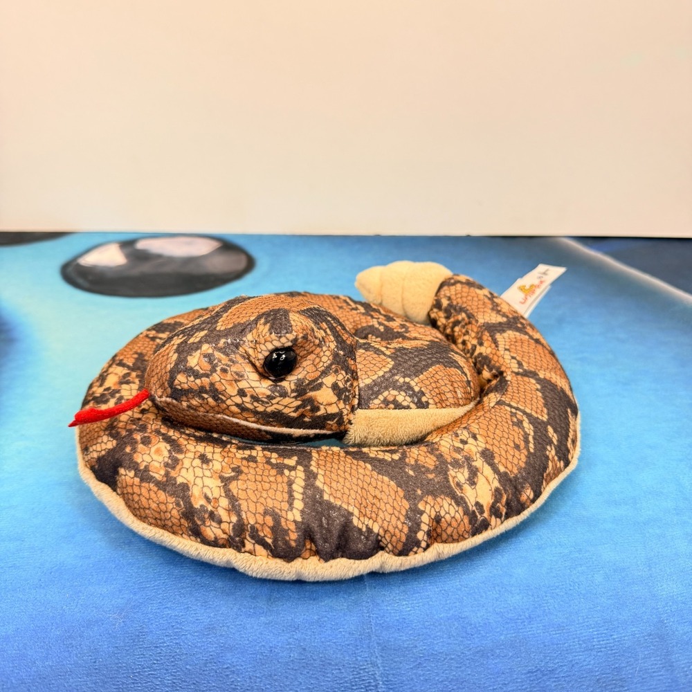 Unipak Coiled Rattlesnake Plush Rattle Tail Serpent Snake Stuffed Animal Toy 9"
